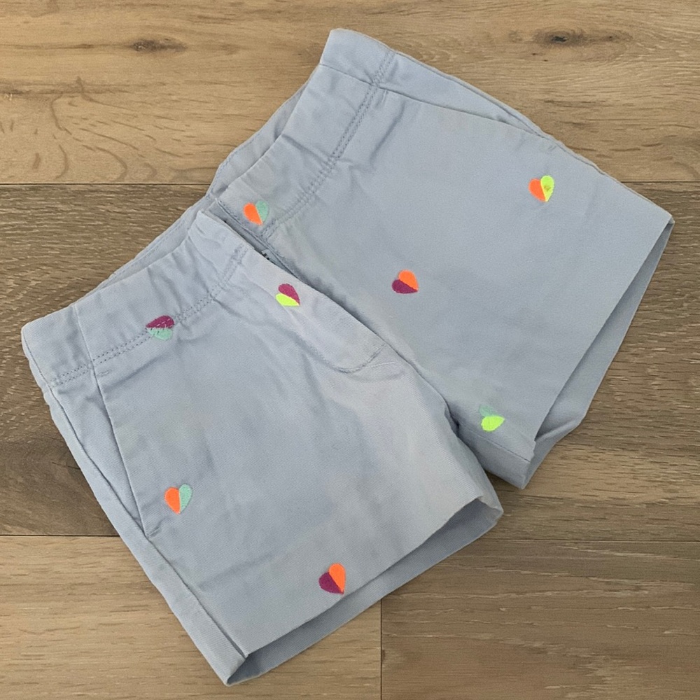 Crewcuts embroidered critter heart shorts light blue girls size 5